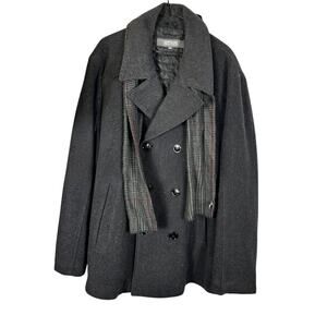 Kenneth Cole Reaction Dark Gray Coat and Scarf Size XL